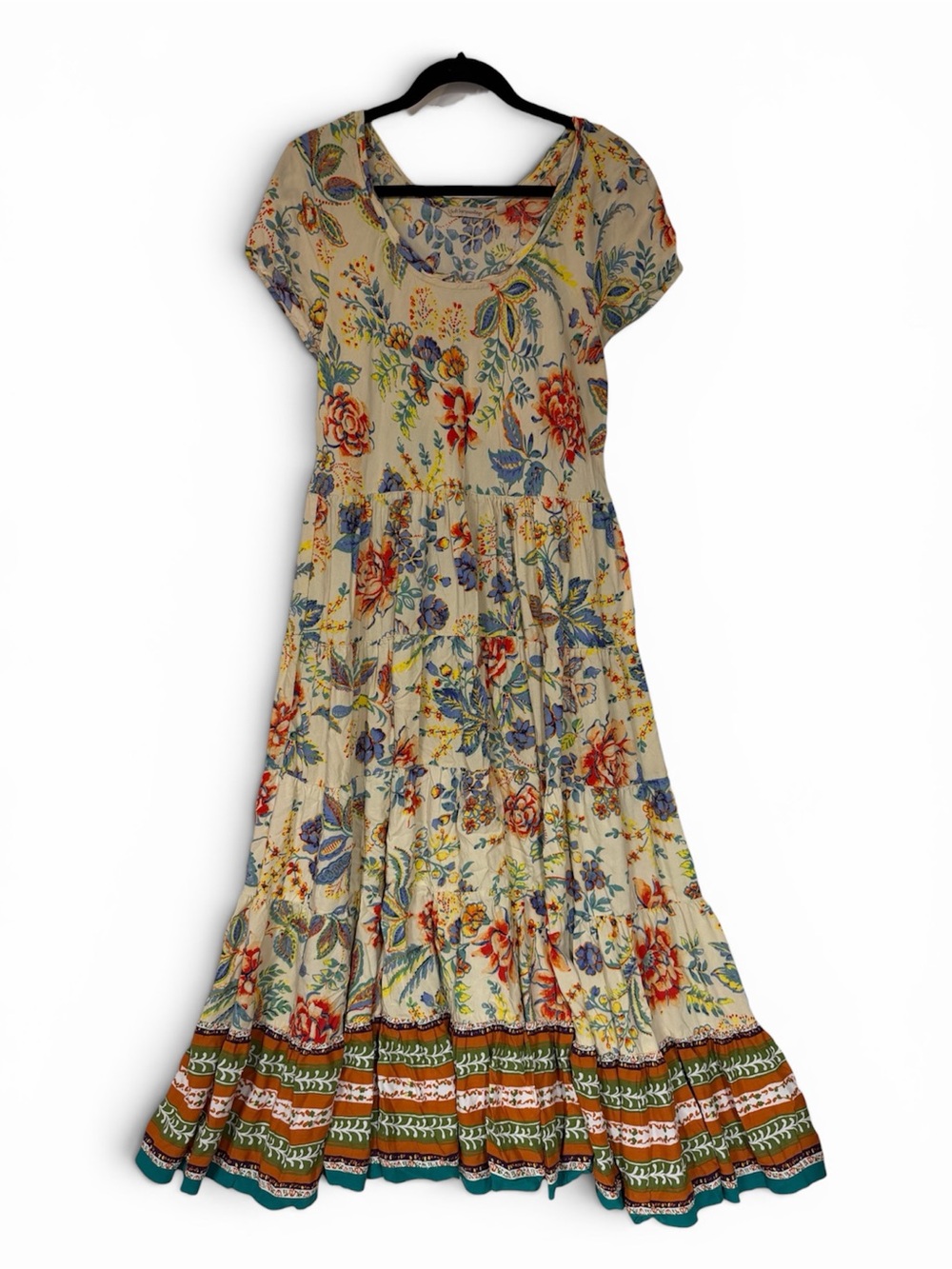 Soft Surroundings Kara Tiered Dress Womens XL Floral Midi Boho Cottage Artsy - Picture 2 of 7